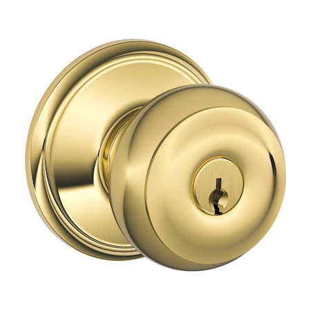 Schlage Schlage Georgian Bright Brass Entry Door Knob 1-3/4 in. F51VGEO505